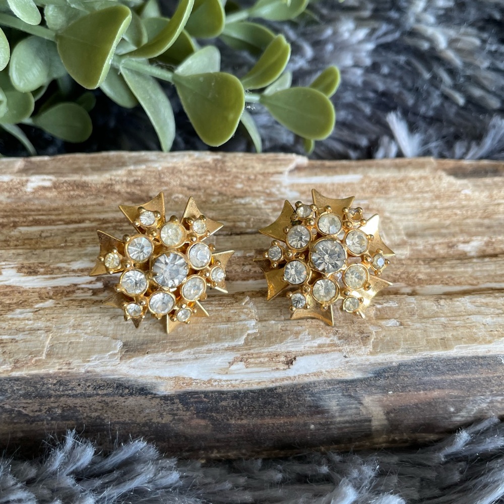 Vintage screw back costume earrings! Sparkly and gorgeous!
